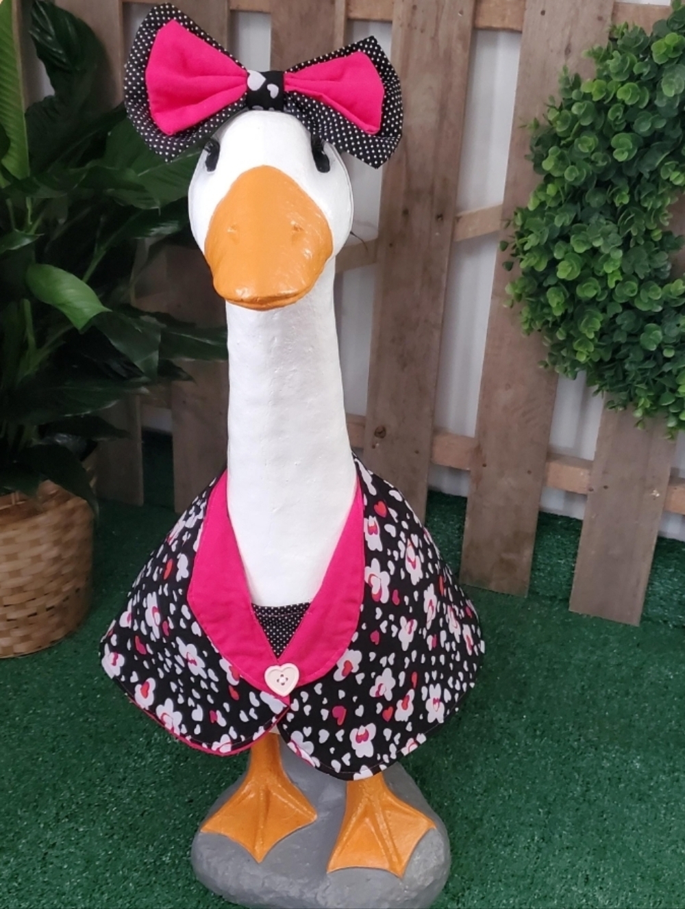 Large Porch Goose Valentines Outfit Homemade New